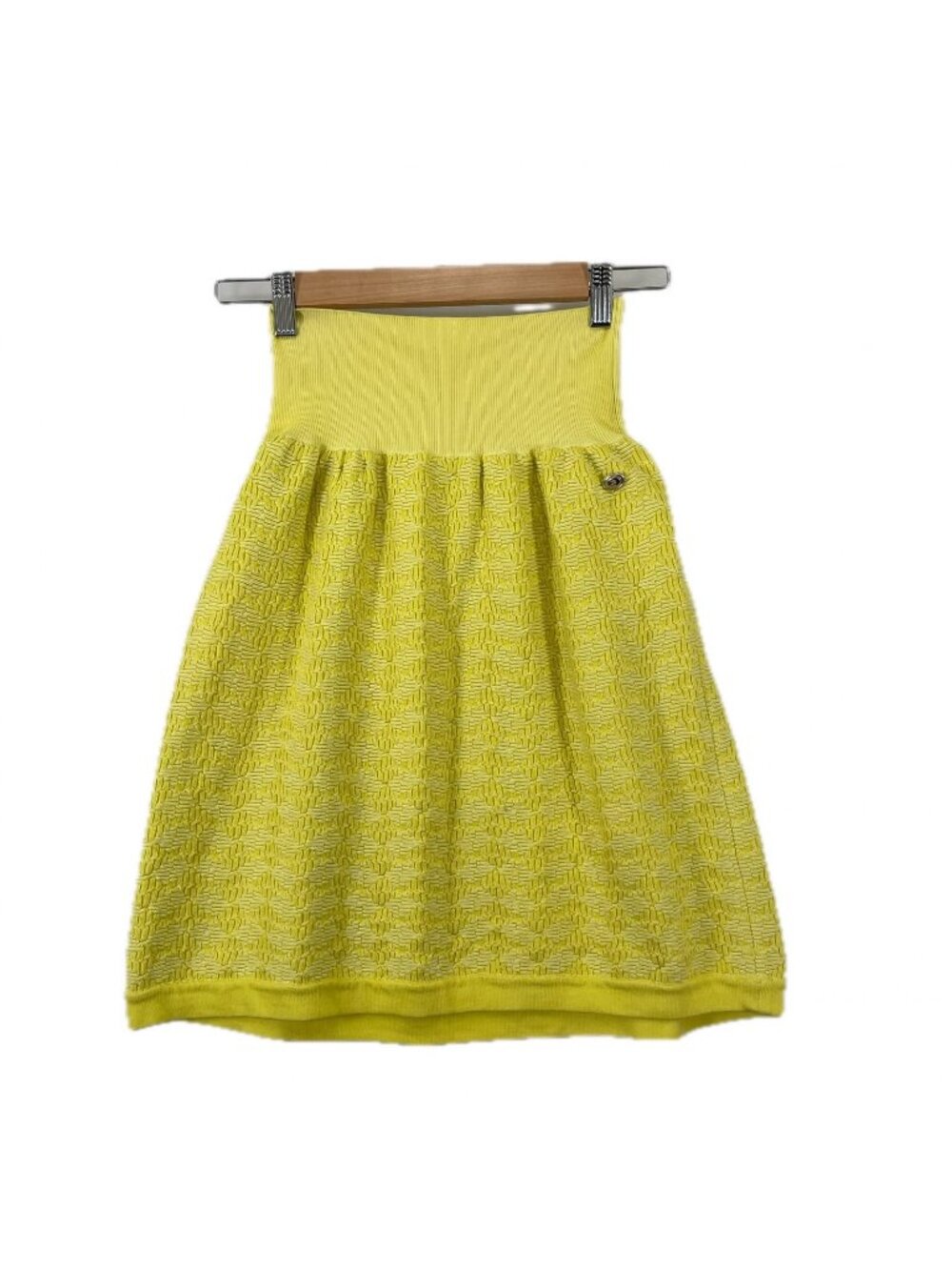 Chanel Flare Skirt SS Cotton Yellow 36